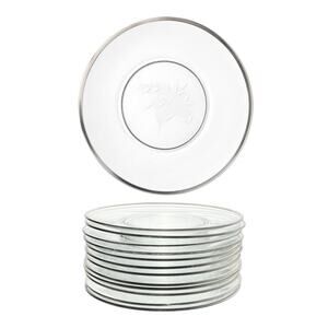 Fostoria “Bridal Belle” Set of 12 Glass Luncheon or Large Salad Plates 8 1/2”